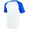 Custom Youth Wicking Short Sleeve Baseball Jersey White/ Royal