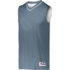 Custom Mens Reversible Two Color Jersey Graphite/ White