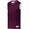 Custom Mens Reversible Two Color Jersey Maroon/ White