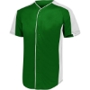 Custom Mens Full Button Baseball Jersey Dark Green/ White