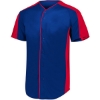 Custom Mens Full Button Baseball Jersey Navy/ Red