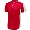 Custom Mens Full Button Baseball Jersey Red/ White