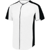 Custom Mens Full Button Baseball Jersey White/ Black