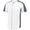 Custom Mens Full Button Baseball Jersey White/ Graphite