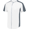 Custom Youth Full Button Baseball Jersey White/ Graphite