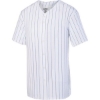 Custom Unisex Pinstripe Full Button Baseball Jersey White/ Royal