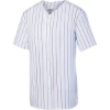 Custom Youth Pinstripe Full Button Baseball Jersey White/ Navy