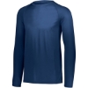 Custom Youth Attain Wicking Long Sleeve Shirt Navy