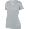 Custom Womens Shadow Tonal Heather Training V-Neck T-Shirt Silver