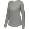 Custom Womens Lux Triblend Long Sleeve T-Shirt Grey Heather