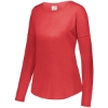 Custom Womens Lux Triblend Long Sleeve T-Shirt Red Heather