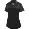 Custom Womens Shadow Tonal Heather Polo Black