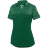 Custom Womens Shadow Tonal Heather Polo Dark Green