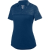 Custom Womens Shadow Tonal Heather Polo Navy