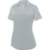 Custom Womens Shadow Tonal Heather Polo Silver