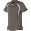 Custom Womens Short Sleeve Fastpitch Jersey Charcoal/ White