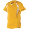 Custom Womens Short Sleeve Fastpitch Jersey Gold/ White