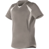 Custom Womens Short Sleeve Fastpitch Jersey Grey/ White