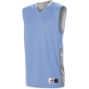 Custom Mens Single Ply Reversible Jersey Columbia Blue/ White