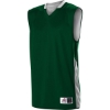 Custom Mens Single Ply Reversible Jersey Forest/ White