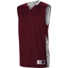 Custom Mens Single Ply Reversible Jersey Maroon/ White