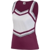 Custom Womens Pike Cheer Shell Maroon/ White/ Metallic Silver