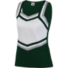 Custom Girls Pike Cheer Shell Dark Green/ White/ Metallic Silver