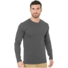 Custom Unisex Fine Jersey Long Sleeve T-Shirt Charcoal