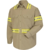 Custom Mens Tall Enhanced Visibility Uniform Shirt Khaki