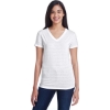 Custom Womens Invisible Stripe V-Neck T-Shirt White Invisible Stripe