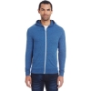 Custom Unisex Triblend Full-Zip Lightweight Hooded Sweatshirt Royal Black Triblend