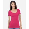 Custom Womens USA-Made Scoop Neck T-Shirt Bright Pink