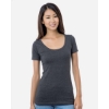 Custom Womens USA-Made Scoop Neck T-Shirt Heather Charcoal