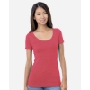 Custom Womens USA-Made Scoop Neck T-Shirt Heather Red