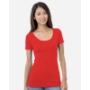 Custom Womens USA-Made Scoop Neck T-Shirt Red