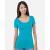 Custom Womens USA-Made Scoop Neck T-Shirt Turquoise