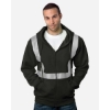 Custom USA-Made Hi-Visibility Full-Zip Hooded Sweatshirt - Segmented Tape Black