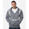 Custom USA-Made Hi-Visibility Full-Zip Hooded Sweatshirt - Segmented Tape Charcoal