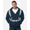 Custom USA-Made Hi-Visibility Full-Zip Hooded Sweatshirt - Segmented Tape Navy