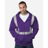 Custom USA-Made Hi-Visibility Full-Zip Hooded Sweatshirt - Segmented Tape Purple