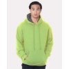 Custom Unisex USA-Made Super Heavy Thermal Lined Hooded Sweatshirt Lime Green/ Dark Grey