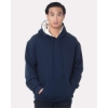 Custom Unisex USA-Made Super Heavy Thermal Lined Hooded Sweatshirt Navy/ Cream