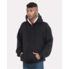 Custom Unisex USA-Made Super Heavy Thermal Lined Full-Zip Hooded Sweatshirt Black/ Cream