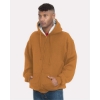 Custom Unisex USA-Made Super Heavy Thermal Lined Full-Zip Hooded Sweatshirt Caramel Brown/ Cream