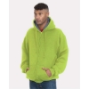 Custom Unisex USA-Made Super Heavy Thermal Lined Full-Zip Hooded Sweatshirt Lime Green/ Dark Grey