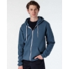 Custom Unisex USA-Made Flex Fleece Full-Zip Hooded Sweatshirt Sea Blue