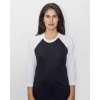 Custom Unisex USA-Made Three-Quarter Sleeve Raglan Baseball T-Shirt Black/ White