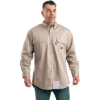 Custom Mens Flame-Resistant Button-Down Work Shirt Khaki
