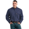 Custom Mens Tall Flame-Resistant Button Down Work Shirt Navy