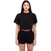 Custom Womens Garment-Dyed Crop T-Shirt Black